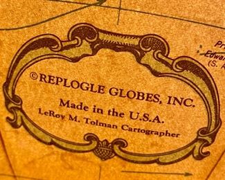 Lot 5006. $350.00 Very Cool Vintage Replogle World Classic Lighted 16" Globe with Floor Standing MCM Stand.  30" H  x  22" diameter.