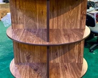 Lot 5014.  $285.00  4 Tier Circular Store display 30" Diam. x 68" H w/16 cubbies.  Great for display of products such as Lotions, Health Product, Figurines etc.
