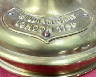 Lot 5020. $195.00  Rare Vintage Brass Reproduction Microscope, Plaque on Stand reads. William - Cary London 1790. Measures approx. 17" tall, base is 5 1/2" round. Great Condition. William Cary (1759–16 November 1825) was an English scientific-instrument maker. Trained under Jesse Ramsden, he produced numerous scientific instruments including mechanical calculators, measuring instruments, telescopes, microscopes, navigation and survey equipment.