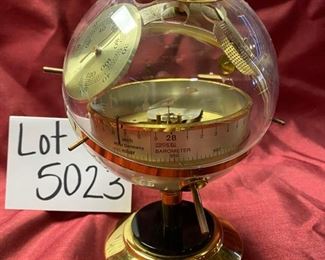 Lot 5023. $125.00 Firm.  Vintage Huger Sputnik Globe Gold Barometer Weather Station West Germany 1958 MCM. This is an authentic weather station shaped like the Sputnik that Russia launched in 1957.  Just sold this exact piece on eBay Buy It Now.