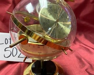 Lot 5023. $125.00 Firm.  Vintage Huger Sputnik Globe Gold Barometer Weather Station West Germany 1958 MCM. This is an authentic weather station shaped like the Sputnik that Russia launched in 1957.  Just sold this exact piece on eBay Buy It Now.