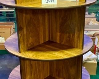 Lot 5014.  $285.00  4 Tier Circular Store display 30" Diam. x 68" H w/16 cubbies.  Great for display of products such as Lotions, Health Product, Figurines etc.
