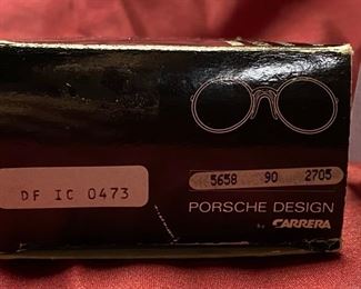 Lot 5030. $100.00  Vintage Porsche Design Studio Sunglasses by Carrera #5658-90  Black Frames and Dark Lenses.  Includes original case and outer box.  Very Rare from 1980's and Made in Austria.  