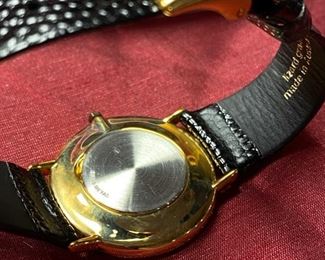 Lot 5051. $84.00  Vintage New Mens black lizard grain bank Wittnauer Watch. Made in Austria.  Was $148.00