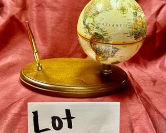 Lot 5057.  $35.00  Replogle 5" World Classic Globe w/ Pen on hardwood base.  Quantity 2 available.