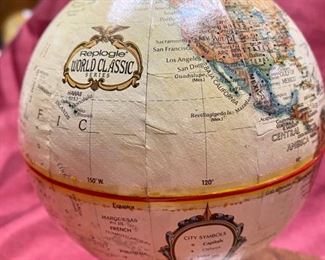 Lot 5057.  $35.00  Replogle 5" World Classic Globe w/ Pen on hardwood base.  Quantity 2 available.
