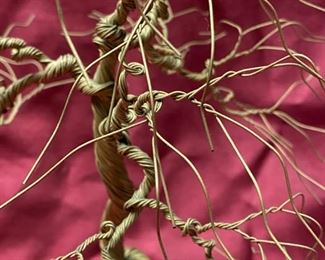 Lot 5061. $50.00. Super Cool Vintage Mid Century Modern Brass Wire Tree Sculpture on a driftwood base. 9"dia x 12"t  MCM lovers you will adore this!