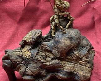 Lot 5061. $50.00. Super Cool Vintage Mid Century Modern Brass Wire Tree Sculpture on a driftwood base. 9"dia x 12"t  MCM lovers you will adore this!