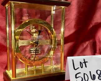 Lot 5068. $150.00.  Vintage Huger Meteobar Barometer in glass case w/brass trim. Displays in millibars vs conventional barometer face, and is more accurate as a result.   VERY HEAVY, Made with Precision in Germany  6.5" W  x  3.75" D  x 10.5" H