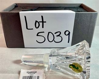 Lot 5039.  $18.00  New in Box.  Waterford Crystal Millennium Champagne Stopper. 4.5" H. We have only 4 Left!  Indicate how many you want when ordering.  Another sweet gift!