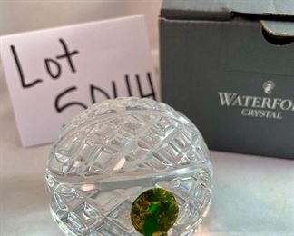 Lot 5044. $42.00  Waterford Basketball paperweight, Made in Ireland 3" x 3.5" w/box	