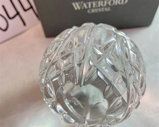 Lot 5044. $42.00  Waterford Basketball paperweight, Made in Ireland 3" x 3.5" w/box	