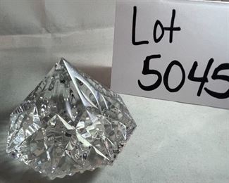 Lot 5045. $38.00  Waterford "Diamond" Paperweight. 3.5" W x 2.5" H  MSRP: $98.00.  Made in Ireland w/ original box.