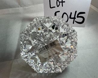 Lot 5045. $38.00  Waterford "Diamond" Paperweight. 3.5" W x 2.5" H  MSRP: $98.00.  Made in Ireland w/ original box.