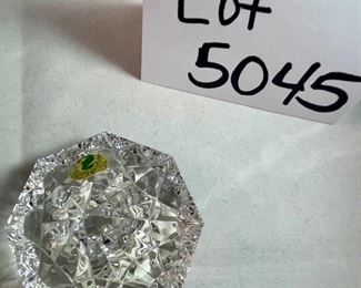Lot 5045. $38.00  Waterford "Diamond" Paperweight. 3.5" W x 2.5" H  MSRP: $98.00.  Made in Ireland w/ original box.