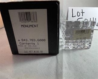 Lot 5046. $60.00  Waterford Crystal Monument, vintage great accent piece or paperweight, made in Ireland. MSRP: $100.00