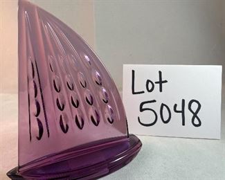 Lot 5048. $45.00  Waterford Amethyst Sailboat, Made in Ireland. 5.5" H x 5" L. Has Watermark.  