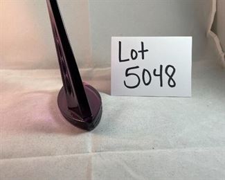 Lot 5048. $45.00  Waterford Amethyst Sailboat, Made in Ireland. 5.5" H x 5" L. Has Watermark.  