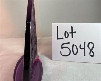 Lot 5048. $45.00  Waterford Amethyst Sailboat, Made in Ireland. 5.5" H x 5" L. Has Watermark.  