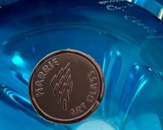 Lot 5080. $120.00. Paul Harrie Art Glass Vase. "Athena" in Azure/Teal. Large Vase   We have several of Paul Harrie's pieces - they are magnificent!  Super nice gift idea as well!	6"w x 9"h x 2.75" opening