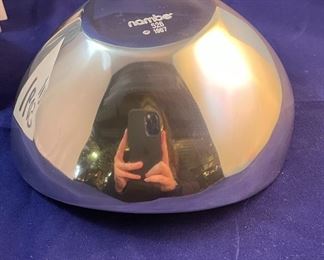 Lot 5091. $20.00 Nambe' Tri-Corner Bowl Designer Nambe' 526.   Measures 6"diameter, 8 oz bowl.  We have 6 of these available...