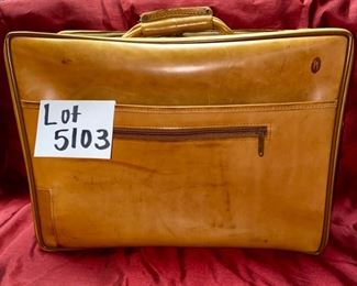 Lot 5103. Vintage Hartmann Belting Leather Overnight Luggage with 2 zipper compartments 1 flap.Lot 5103. $70.00  Vintage Hartmann Leather Overnight Business Carry On Luggage.   2 zipper compartments and 1 flap.  From the Classic Belting Collection.  Great Patina and in good condition.