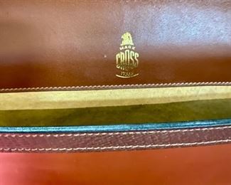 Lot 5111.$150.00   Vintage Mark Cross Tan Leather Envelope Portfolio. Made in Italy  16" W x 11" H x 1" D. Similar one sold on eBay Feb. 1st for $295 Best Offer Accepted.