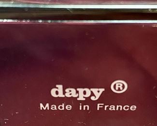 Lot 5116. $75.00 dapy- made in France. Black Clear Acrylic Briefcase, Labeled: Berlex Imaging tm.  This is an advertising-marketing product.  Slight chip on top by latch (see photos) 17" W x 13.5" H  x 3" D.  Dapy is a Manufacturer of Luxury Packaging using acrylics. 