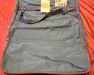 Lot 5118A/B. $50.00 Set of 5 Vintage Totes Nylon Luggage. This lot includes a Garment Bag, 2-Action Bag (18"x9"x9"), Shoulder Bag (14"x11"x7"), Tote Bag (10"x7"x2")