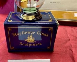 Lot 5120. $70.00  Vintage Airplane (Biplane) WWI Print Nieuport Ni. 17Print (19" W x 15" H) and Rare Mayflower Supermarine Spitfire 1939 in Glass Globe and wood base (w/original box).  Late addition:  Beautiful coffee table book entitled "Aviation".  Great 