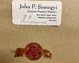 Lot 5143. $95.00. George Becker FRAMED Chicago Landmarks with matching card. Hand Signed, 1978.  28.5" W  x  24" H