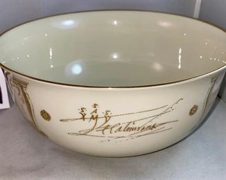 Lot 5149. $48.00. We the People Pewter Eagle on Wood Base w/placard (5.5" H x 4" W).  Lenox Commenorative Bowl "The Discovery of America" Christopher Columbus 8.5" diameter  x 4" H