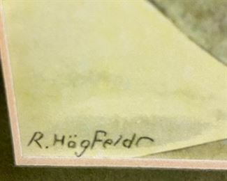 Lot 5153.  $295 for both. A Chess-Themed Litho by Dutch Artist Gustav Robert Hogfeldt (1894 - 1986) circa 1940, "Checkmate" and another chess-themed piece by the same artist.