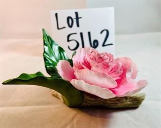 Lot 5162. $180.00   Two Beautiful Boehm Porcelain Flowers.   Made in USA.   Includes a GORGEOUS "Cinderella Camellia" 3" h x 6"w AND a lovely "Pink Peony" 2.5"h x 5"w. These pieces are in perfect condition and are dated 1998 and 1991.  They sell for a fortune and are infinitely more impressive than the Birds!