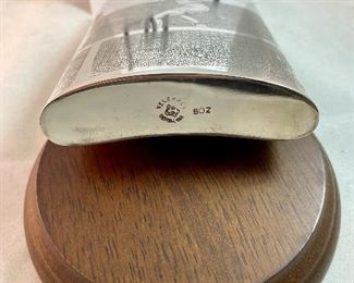 Lot 5166. $88.00. Tennis: The game where love measures nothing! This lot is made up of a mix for apres the match. A pewter Kelermes from Sheffield 6oz hip flask with a Tennis player, and 6 vintage Ashby tennis low ball glasses will help things get started, then admire an Orrefors crystal tennis ball 3.5"dia. 