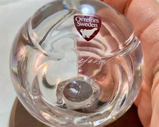 Lot 5166. $88.00. Tennis: The game where love measures nothing! This lot is made up of a mix for apres the match. A pewter Kelermes from Sheffield 6oz hip flask with a Tennis player, and 6 vintage Ashby tennis low ball glasses will help things get started, then admire an Orrefors crystal tennis ball 3.5"dia. 