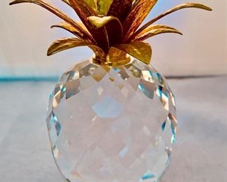 Lot 5167. $70.00. This lot includes a sweet Swarvoski Crystal Pineapple with original box, #012726. This is from the shimmering fruit collection. Great condition. 4"h x 2.5"w.