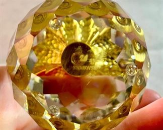 Lot 5167. $70.00. This lot includes a sweet Swarvoski Crystal Pineapple with original box, #012726. This is from the shimmering fruit collection. Great condition. 4"h x 2.5"w.