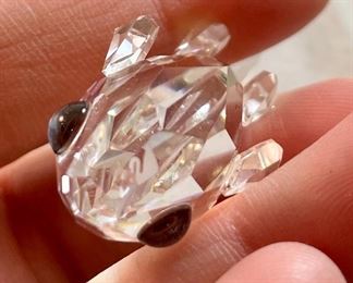 Lot 5171. $62.00. Sea Creatures from Crystal Zoo by Swarovski. The sea horse riding a wave is about 3"tall. Cute clownfish 2"x2"x1", Small fish 1", and an unmarked clam shell w/pearl. 