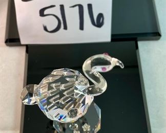 Lot 5176. $45.00. Beautiful Vintage Crystal Zoo Flamingo, 1987 signed by Olga Plom on crystal base w/2 small flowers 4.5"h x 2.5"d x 2"w . Swarovski signed 3" crystal toucan w/frosted bill and branch. SOOO cute!
