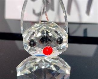 Lot 5177. $42.00. Woodland fun Crystal critters. No boxes. 2 Crystal Zoo by Swarovski squirrels 1.5"h x 1"w, and a larger bunny on crystal base. 2.5"h x 1.75"w (sold as is, is it missing arms? I don't know!).