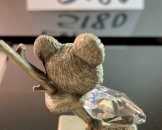 Lot 5180. $18.00. Crikey Mate! Here's our down-under deal! Crystal + pewter Koala in a tree, 2.5"x2.25"w. Super cute Kangaroo with her Joey (has been repaired) by crystal Zoo and lastly a cute airplane (can we call it a Qantas plane just because?) with a mirrored runway 3" long.  All sold as-is. 