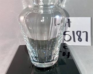 Lot 5187. $24.00/case St. Georges Crystal, LTD 5" lead crystal vase in an individual box. We are selling these by the case, which includes 6 vases.  We have 2 cases, so 12 total vases. 5" tall. 