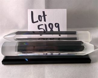 Lot 5188. $75.00. Pair of Reidel Crystal Pencils. They each have the vintage Reidel logo on the end. Made in Austria Lead Crystal	8"w x 1"L