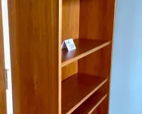 Lot 5201. $575.00 Gorgeous Danish Modern Teak 5 Shelf bookcase   w/ back adjustable shelves & clean danish modern look. Made in Denmark 76" H x 36" D x 12.5" H