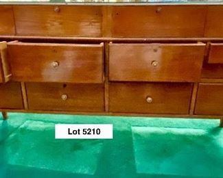 Lot 5210.  $1,200.00   Vintage Wood Display Case w/glass enclosure. This is one of our favorites from the Sale.  Awesome details (look at those corners!), 4 Doors to access display, 9 drawer storage. Perfect for an Antique/Jewelry/Collectibles.	73" L x 22" D  x 35.5" H