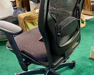 Lot 5214. $75.00. Black Nylon Executive Office Chair on Wheels, adjustable Seat "Office Star Products" 27"w x 19"seat depth. Not in perfect condition, but works well and is comfortable. 