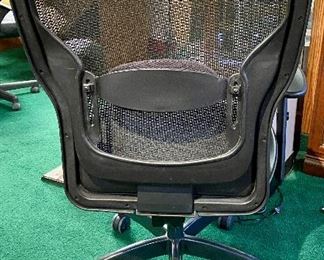 Lot 5214. $75.00. Black Nylon Executive Office Chair on Wheels, adjustable Seat "Office Star Products" 27"w x 19"seat depth. Not in perfect condition, but works well and is comfortable. 