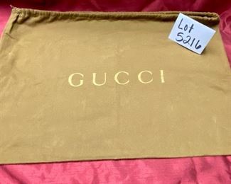 Lot 5216. $18.00. Brown Gucci Storage/Dust Bag	24"w x 17"t. Just the bag. We haven't found any Gucci, yet. 