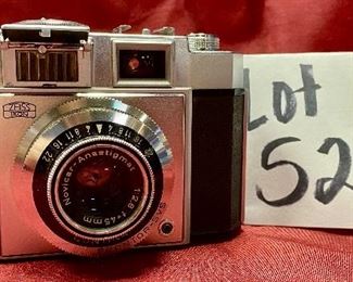 Lot 5219. $125.00. Contina Prontor SVS Zeis Iron Film Camera. Made in Germany with Brown Leather Case. Novicar-Anastig mat Lens 1:28, 5=45mm
